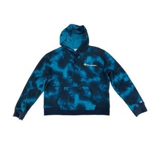 Champion Blue French Terry Tie Dye Hoodie Size XL Women’s